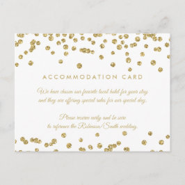 Accommodatie Gold Faux Glitter Confetti Wit Briefkaart