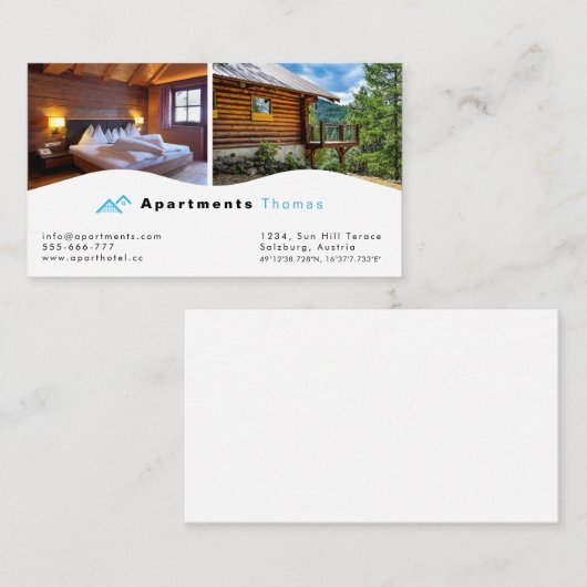 Accommodatie, Hotel & Resort Visitekaartje Informatiekaartje (Voorkant / Achterkant)