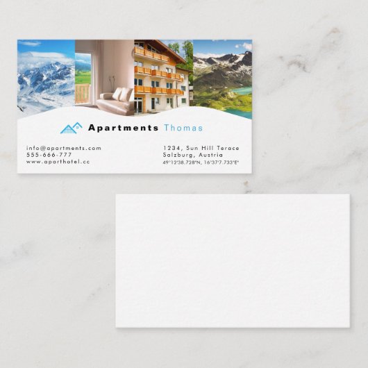 Accommodatie, Hotel & Resort Visitekaartje Informatiekaartje (Voorkant / Achterkant)