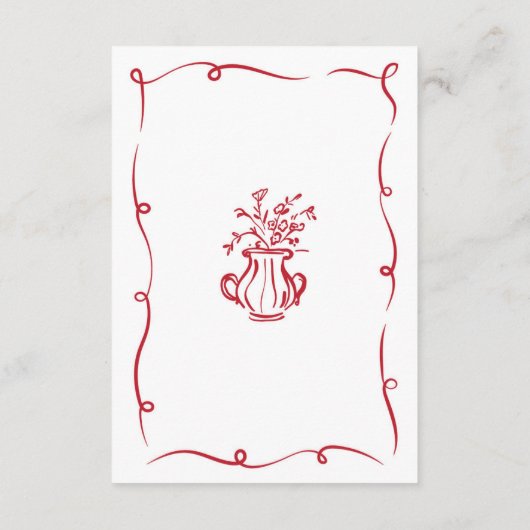 Accommodatie Huwelijk RSVP Whimsical Handgetekend Informatiekaartje (Achterkant)