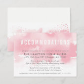 ACCOMMODATIE KAART stijlvolle waterverf blush roze (Voorkant / Achterkant)