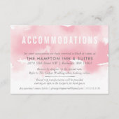 ACCOMMODATIE KAART stijlvolle waterverf blush roze (Voorkant)