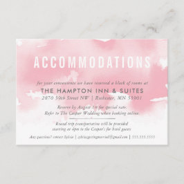 ACCOMMODATIE KAART stijlvolle waterverf blush roze