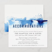 ACCOMMODATIE KAART stijlvolle waterverf donkerblau (Voorkant / Achterkant)