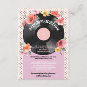 Accommodatie Muziek Record Bruiloft Bloemen jaren Informatiekaartje (Voorkant)