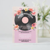 Accommodatie Muziek Record Bruiloft Bloemen jaren Informatiekaartje (Staand voorkant)