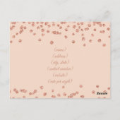 Accommodatie Roos Gold Glitter Confetti Blush Briefkaart (Achterkant)