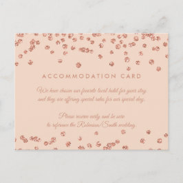 Accommodatie Roos Gold Glitter Confetti Blush Briefkaart