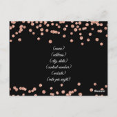Accommodatie Roos Goud Glitter Confetti Zwart Briefkaart (Achterkant)