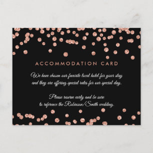Accommodatie Roos Goud Glitter Confetti Zwart Briefkaart