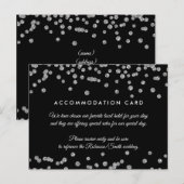 Accommodatie Silver Faux Glitter Confetti Zwart Briefkaart (Voorkant / Achterkant)