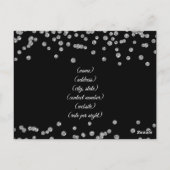 Accommodatie Silver Faux Glitter Confetti Zwart Briefkaart (Achterkant)