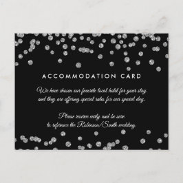 Accommodatie Silver Faux Glitter Confetti Zwart Briefkaart