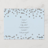 Accommodatie Silver Glitter Confetti Ice Blue Briefkaart (Achterkant)
