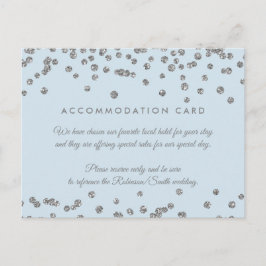 Accommodatie Silver Glitter Confetti Ice Blue Briefkaart