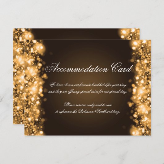Accommodatie Sparkling Lights Gold Briefkaart (Voorkant / Achterkant)