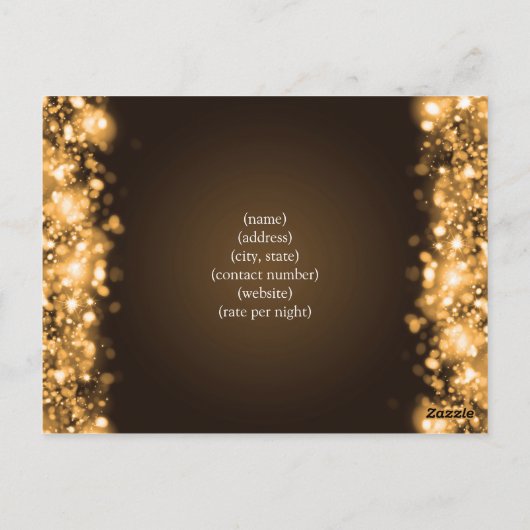 Accommodatie Sparkling Lights Gold Briefkaart (Achterkant)