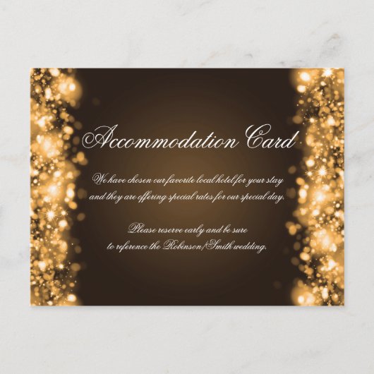 Accommodatie Sparkling Lights Gold Briefkaart (Voorkant)