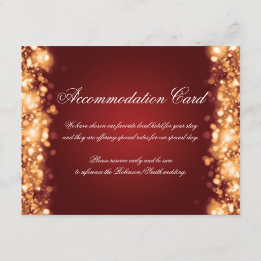 Accommodatie Sparkling Lights Gold Red Informatiekaartje (Voorkant)