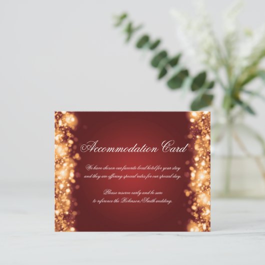 Accommodatie Sparkling Lights Gold Red Informatiekaartje (Staand voorkant)