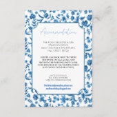 Accommodatie Trouwen RSVP Chintz Blauw Wit Informatiekaartje (Voorkant)