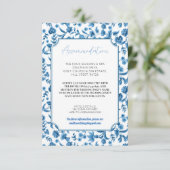 Accommodatie Trouwen RSVP Chintz Blauw Wit Informatiekaartje (Staand voorkant)