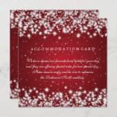 Accommodatiekaart Trouwfeest Winter Glans Rood Kaart (Voorkant / Achterkant)