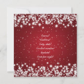 Accommodatiekaart Trouwfeest Winter Glans Rood Kaart (Achterkant)