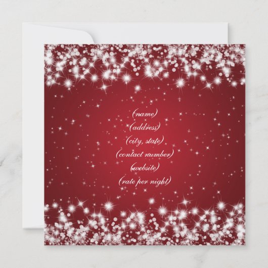 Accommodatiekaart Trouwfeest Winterglans Rood Kaart (Achterkant)