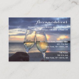 Accommodatiekaarten voor Sunset On Beach-huwelijk Informatiekaartje