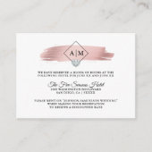 ACCOMMODATIES Bruiloft Roos Goudfolie Monogrammen Informatiekaartje (Voorkant)