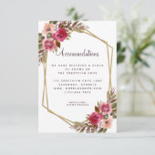 Accommodaties Floral Gold Trouwdetail Paarse Informatiekaartje (Staand voorkant)