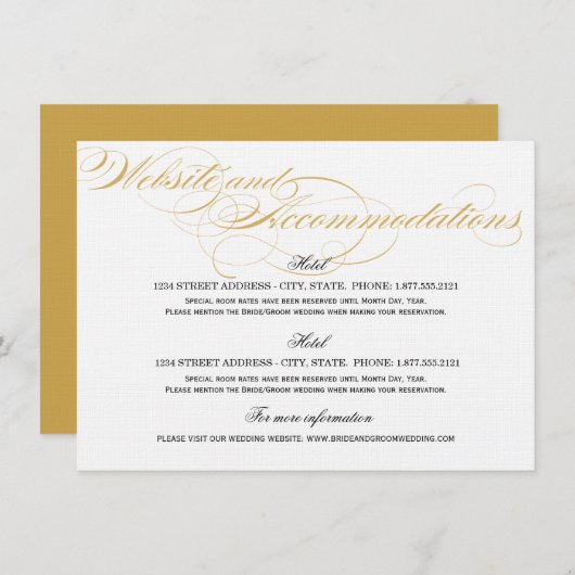 Accommodaties Kaart - Goud & Zwart (Voorkant / Achterkant)