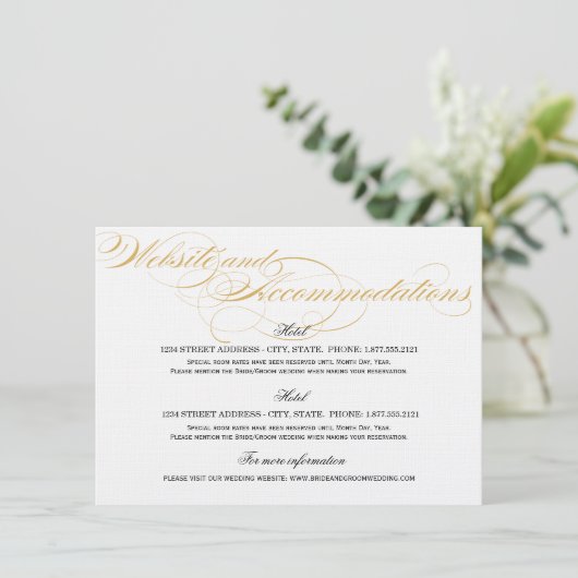 Accommodaties Kaart - Goud & Zwart (Staand voorkant)