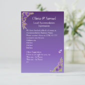 Accommodation Info - Purple Mauve Flowers & White Informatiekaartje (Staand voorkant)