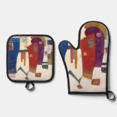 Accompanied Contrast, Kandinsky  Ovenwant & Pannenlap Set (Voorkant)