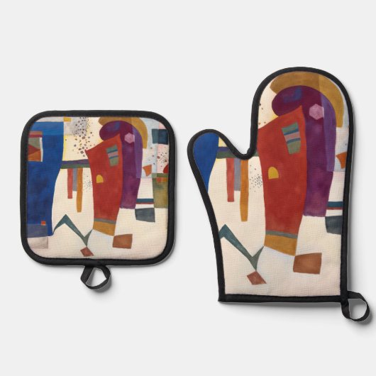 Accompanied Contrast, Kandinsky  Ovenwant & Pannenlap Set (Voorkant)