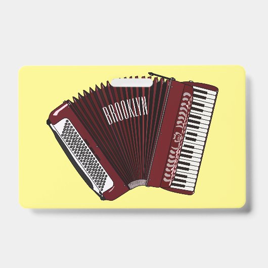 Accordeon cartoon illustratie badge (Voorzijde)
