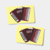 Accordeon cartoon illustratie badge (Voor- en achterkant)