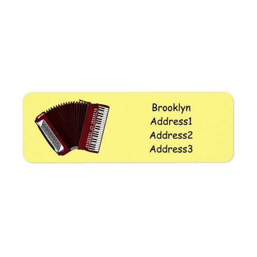 Accordeon cartoon illustratie etiket (Voorkant)