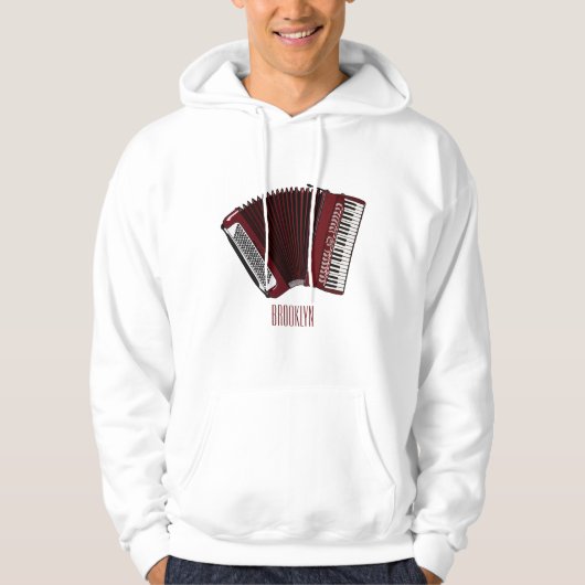 Accordeon cartoonillustratie hoodie (Voorkant)