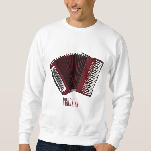 Accordeon cartoonillustratie trui (Voorkant)