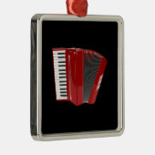 Accordeon: De Rode Accordeon Metalen Ornament (Rechts)