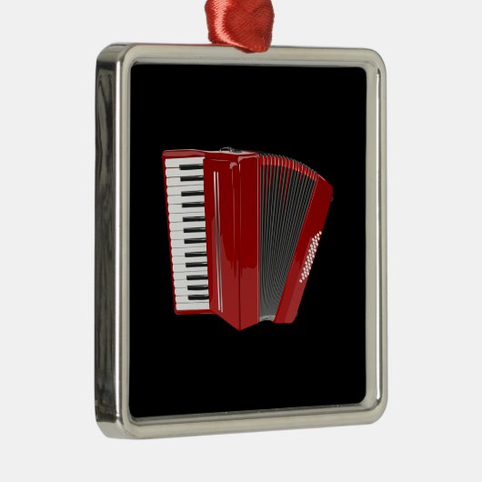 Accordeon: De Rode Accordeon Metalen Ornament (Rechts)
