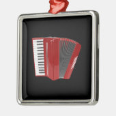 Accordeon: De Rode Accordeon Metalen Ornament (Links)