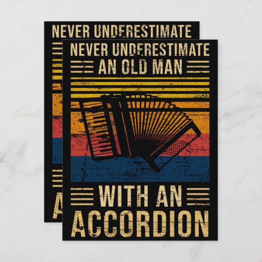 Accordeon Onderschatting Kaart (Voorkant / Achterkant)