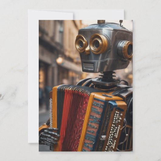 accordeon robot uitnodiging (Voorkant)
