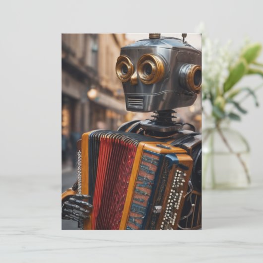 accordeon robot uitnodiging (Staand voorkant)