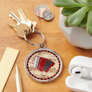 Accordeon: Rode accordeon sleutelhanger