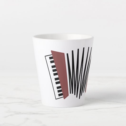 Accordeon, rood latte mok (Voorkant)
